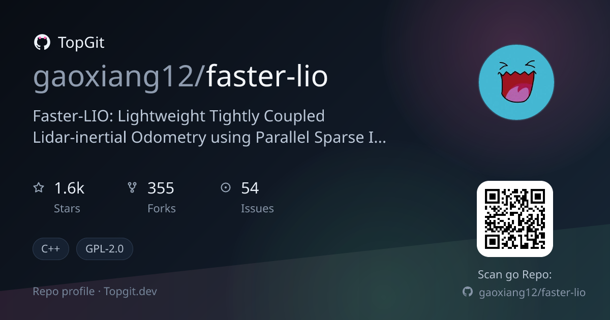 TopGit repo profile image for gaoxiang12/faster-lio