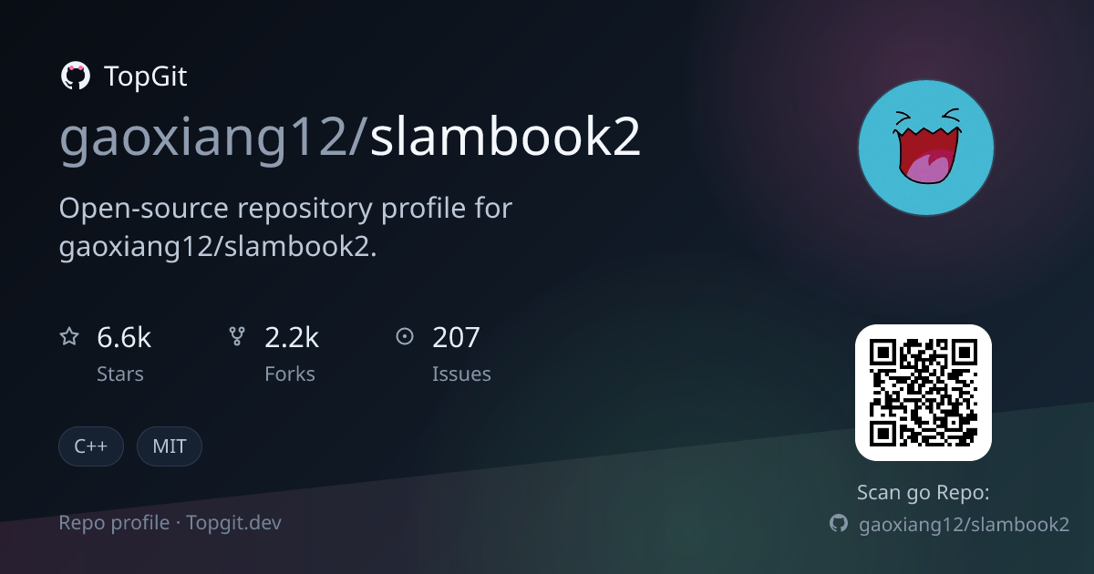 TopGit repo profile image for gaoxiang12/slambook2