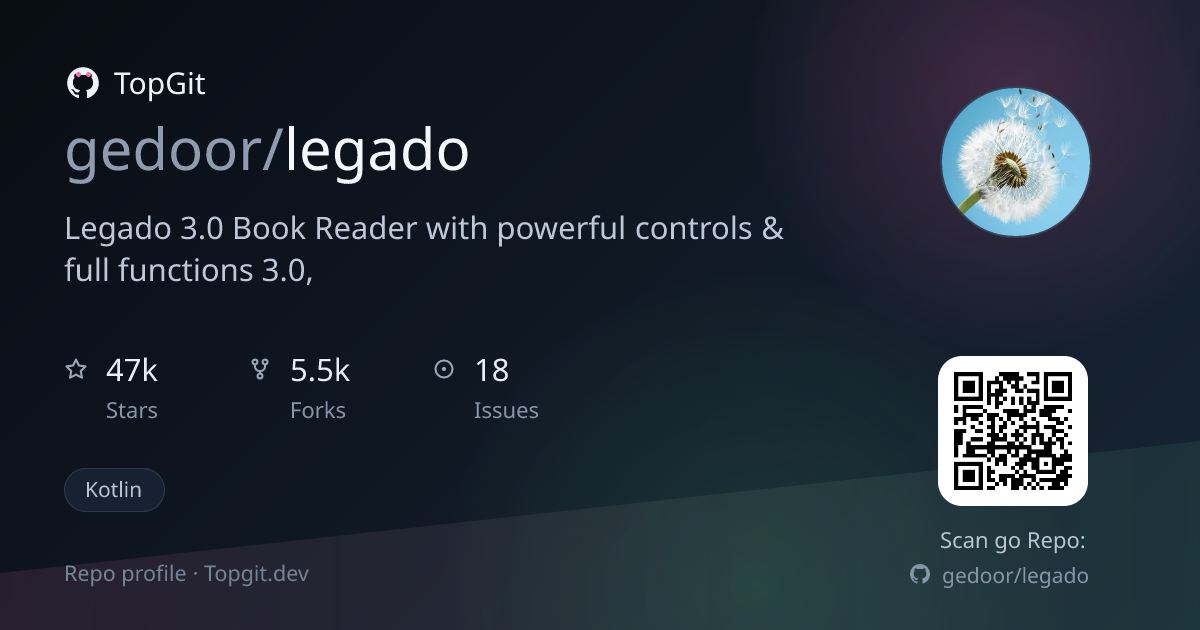 TopGit repo profile image for gedoor/legado