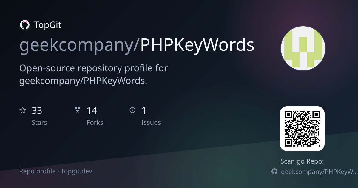 TopGit repo profile image for geekcompany/PHPKeyWords