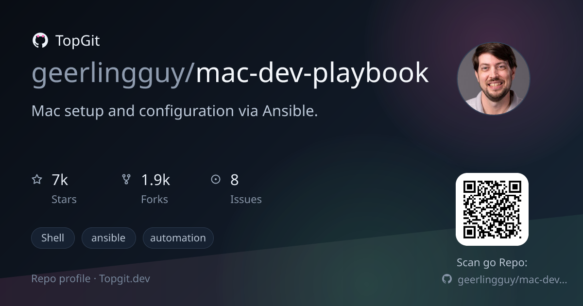 TopGit repo profile image for geerlingguy/mac-dev-playbook