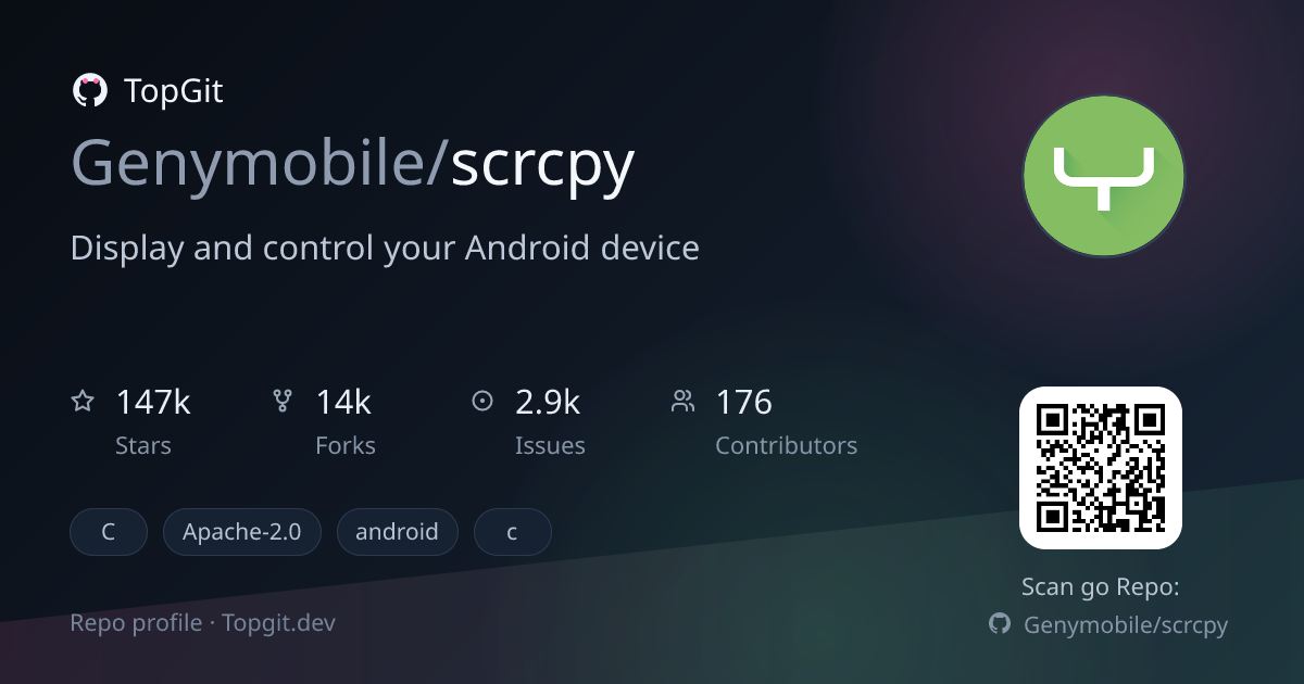 TopGit repo profile image for Genymobile/scrcpy
