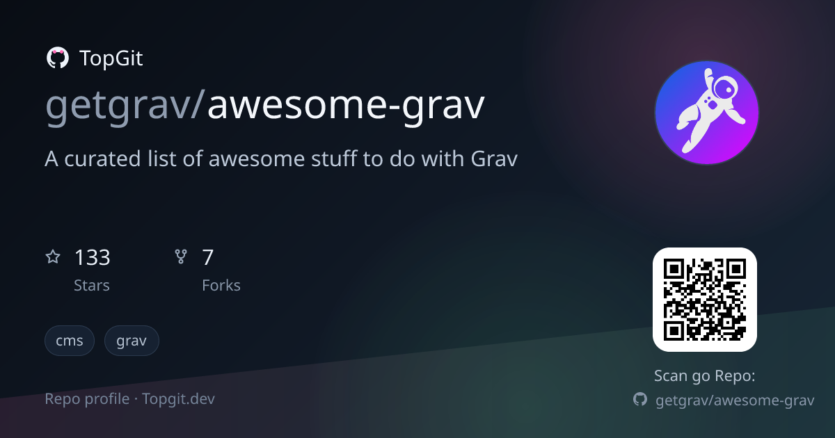 TopGit repo profile image for getgrav/awesome-grav