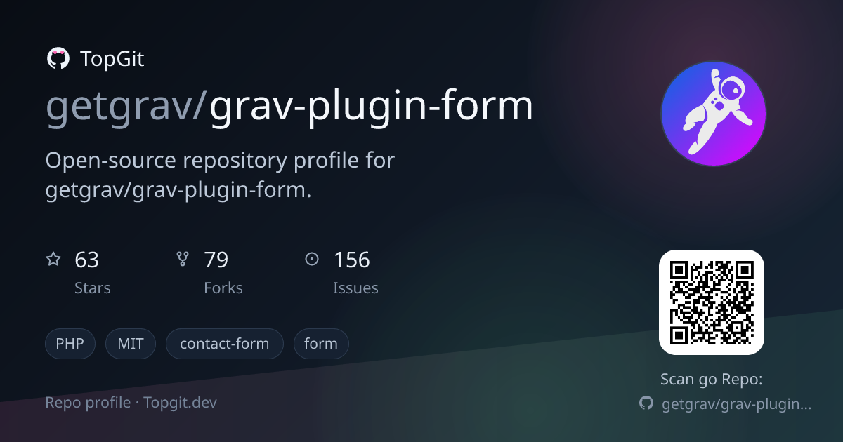 TopGit repo profile image for getgrav/grav-plugin-form