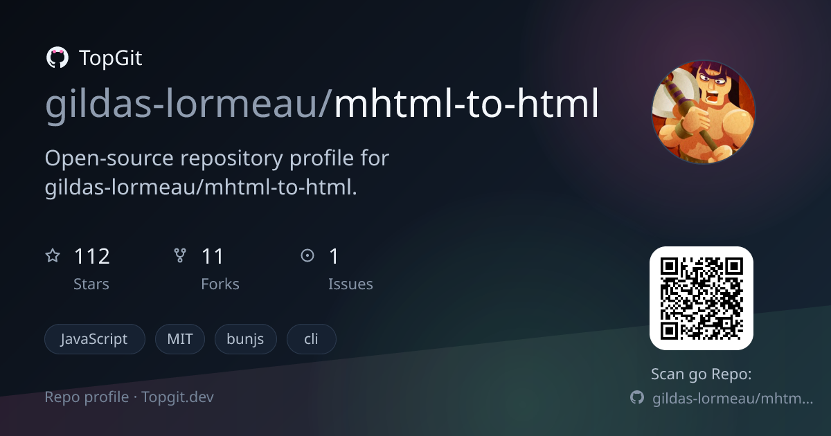 TopGit repo profile image for gildas-lormeau/mhtml-to-html