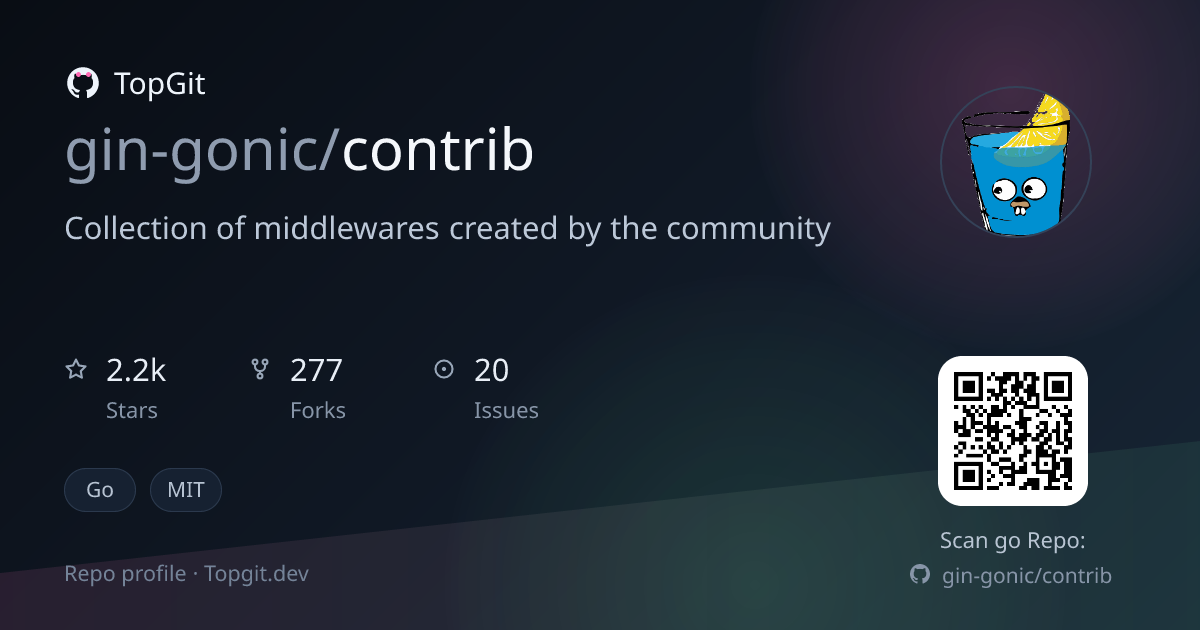 TopGit repo profile image for gin-gonic/contrib
