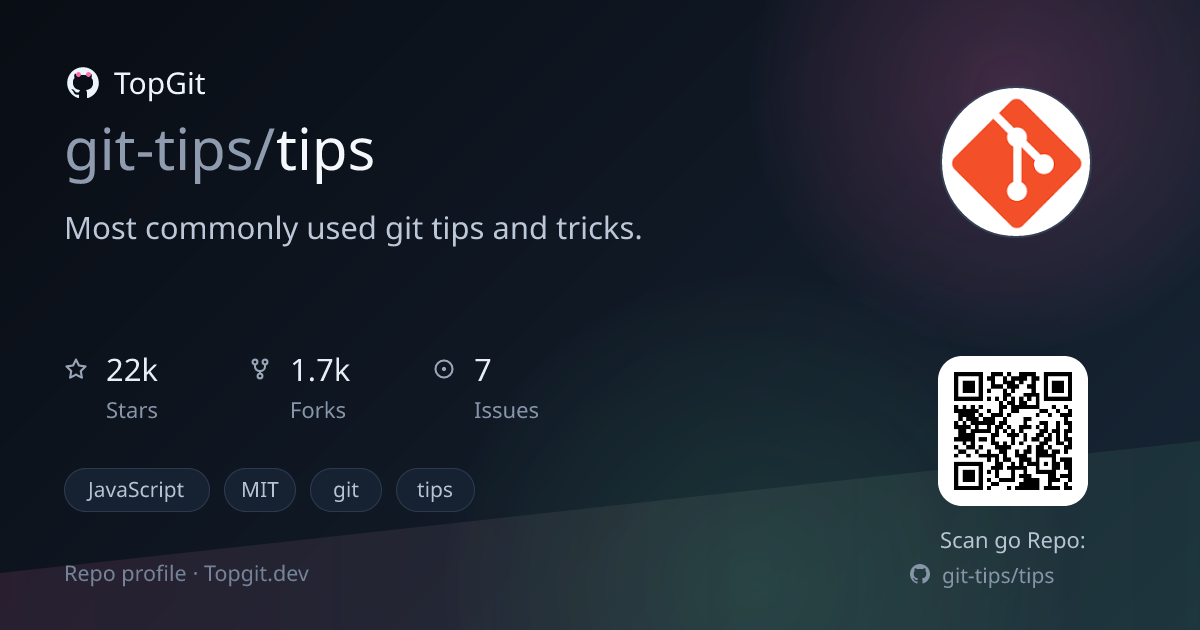 TopGit repo profile image for git-tips/tips