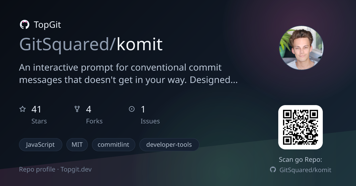 TopGit repo profile image for GitSquared/komit