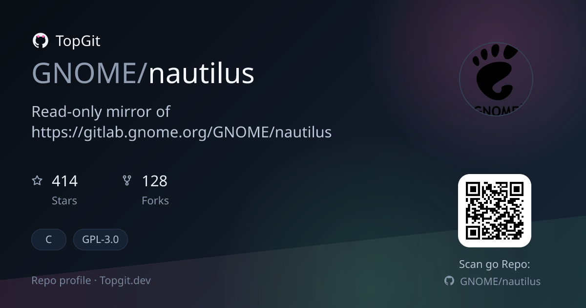TopGit repo profile image for GNOME/nautilus