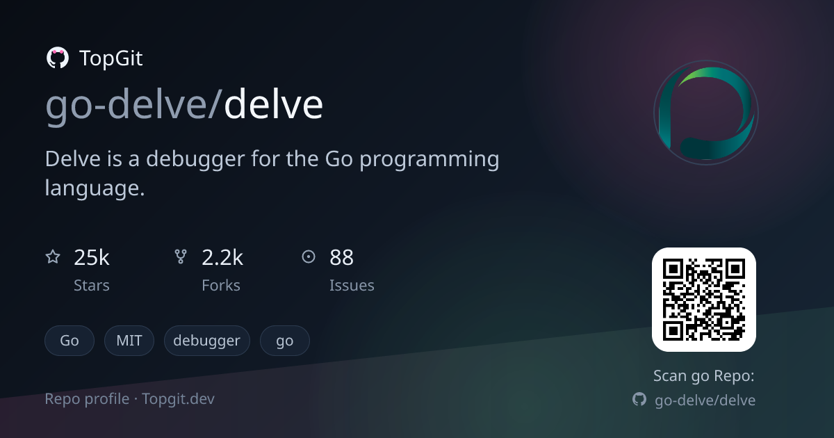 TopGit repo profile image for go-delve/delve