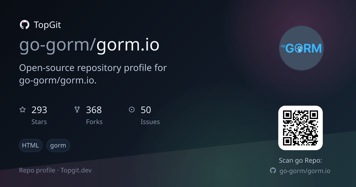 TopGit repo profile image for go-gorm/gorm.io