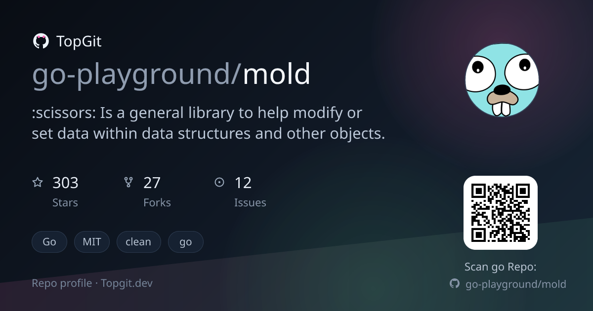 TopGit repo profile image for go-playground/mold