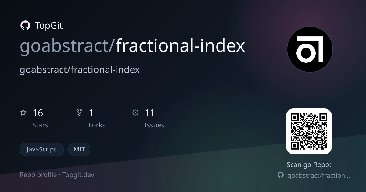 TopGit repo profile image for goabstract/fractional-index