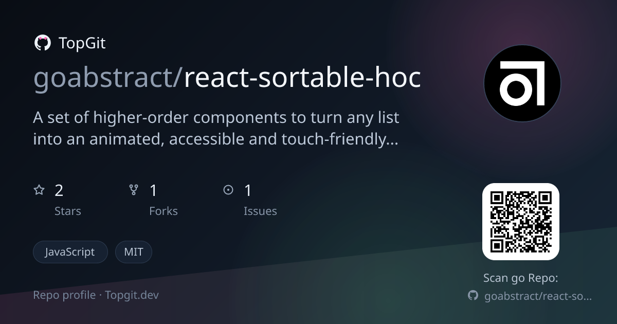 TopGit repo profile image for goabstract/react-sortable-hoc