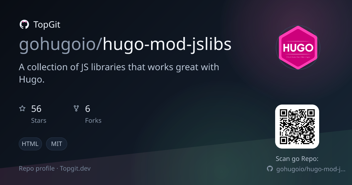 TopGit repo profile image for gohugoio/hugo-mod-jslibs