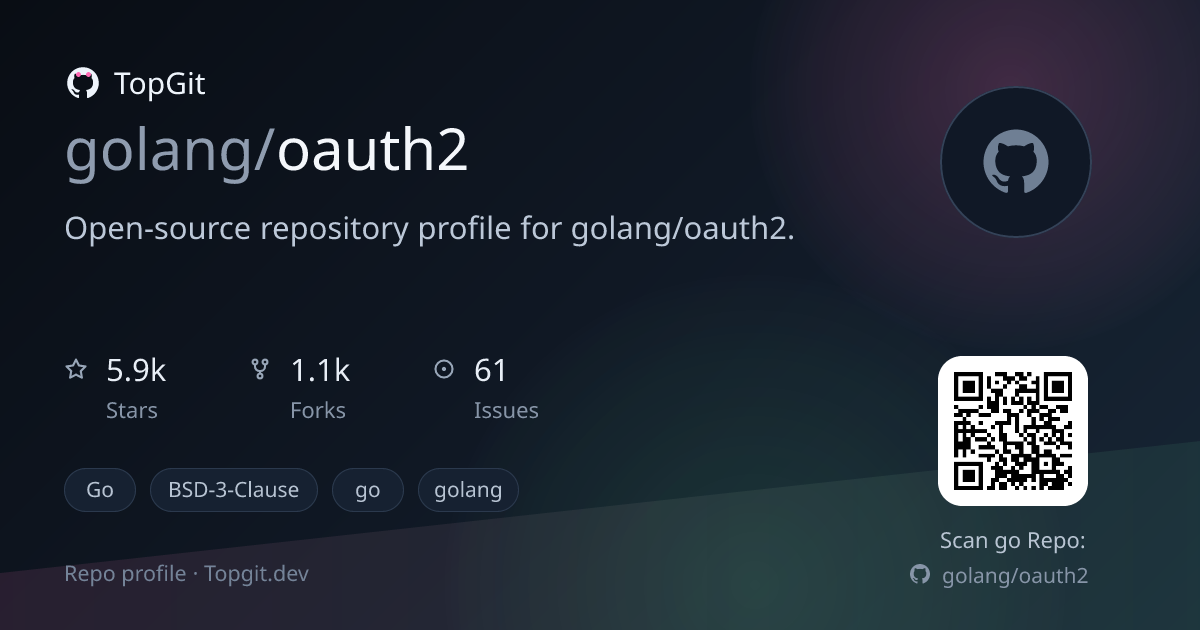TopGit repo profile image for golang/oauth2