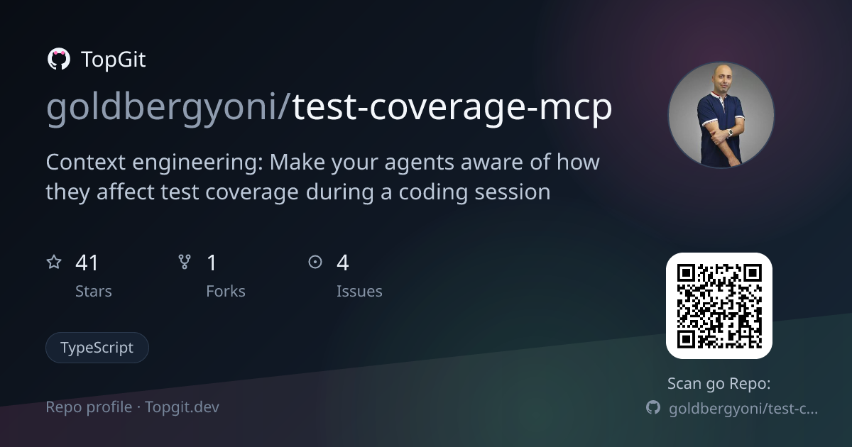 TopGit repo profile image for goldbergyoni/test-coverage-mcp