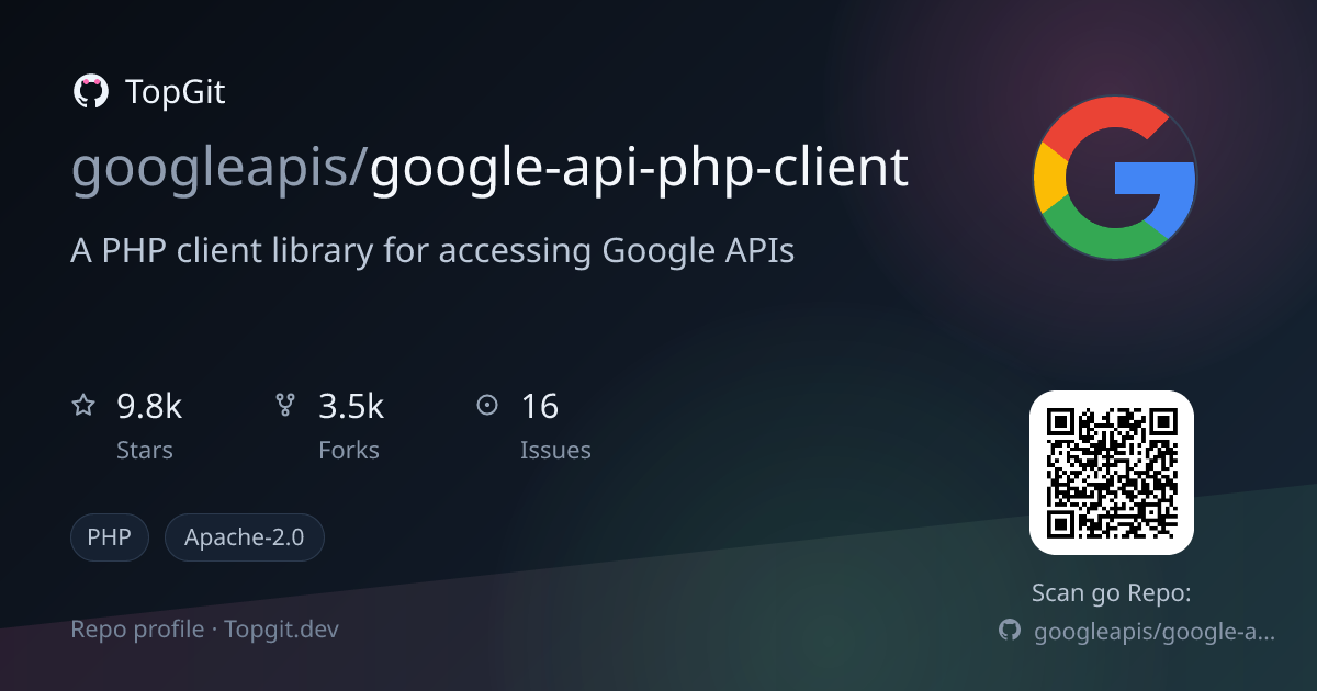 TopGit repo profile image for googleapis/google-api-php-client