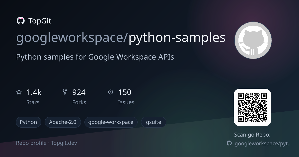 TopGit repo profile image for googleworkspace/python-samples