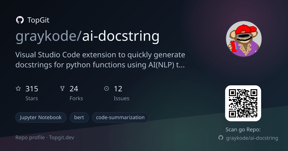 TopGit repo profile image for graykode/ai-docstring