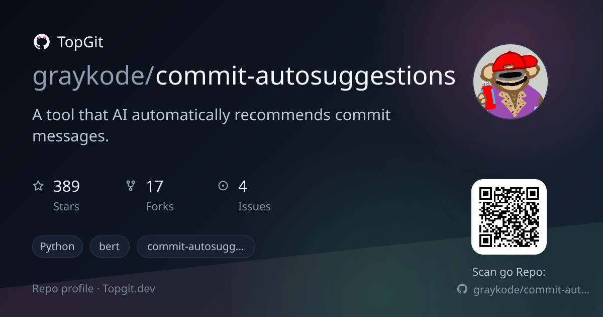 TopGit repo profile image for graykode/commit-autosuggestions