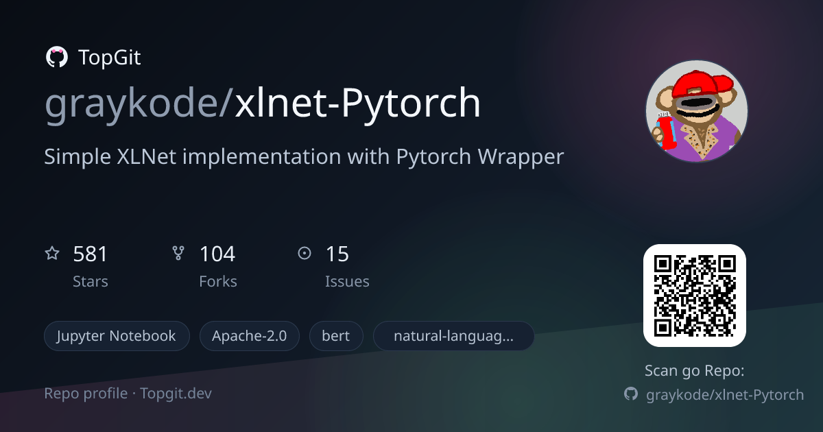 TopGit repo profile image for graykode/xlnet-Pytorch