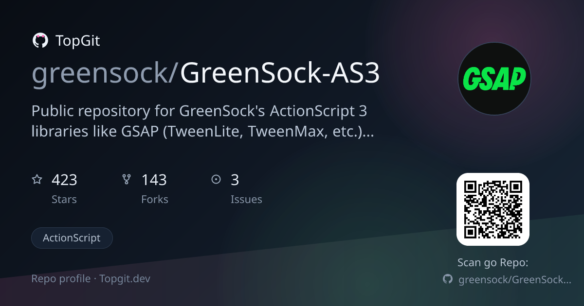 TopGit repo profile image for greensock/GreenSock-AS3