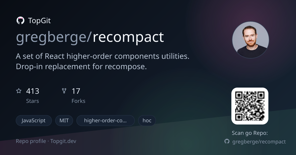 TopGit repo profile image for gregberge/recompact