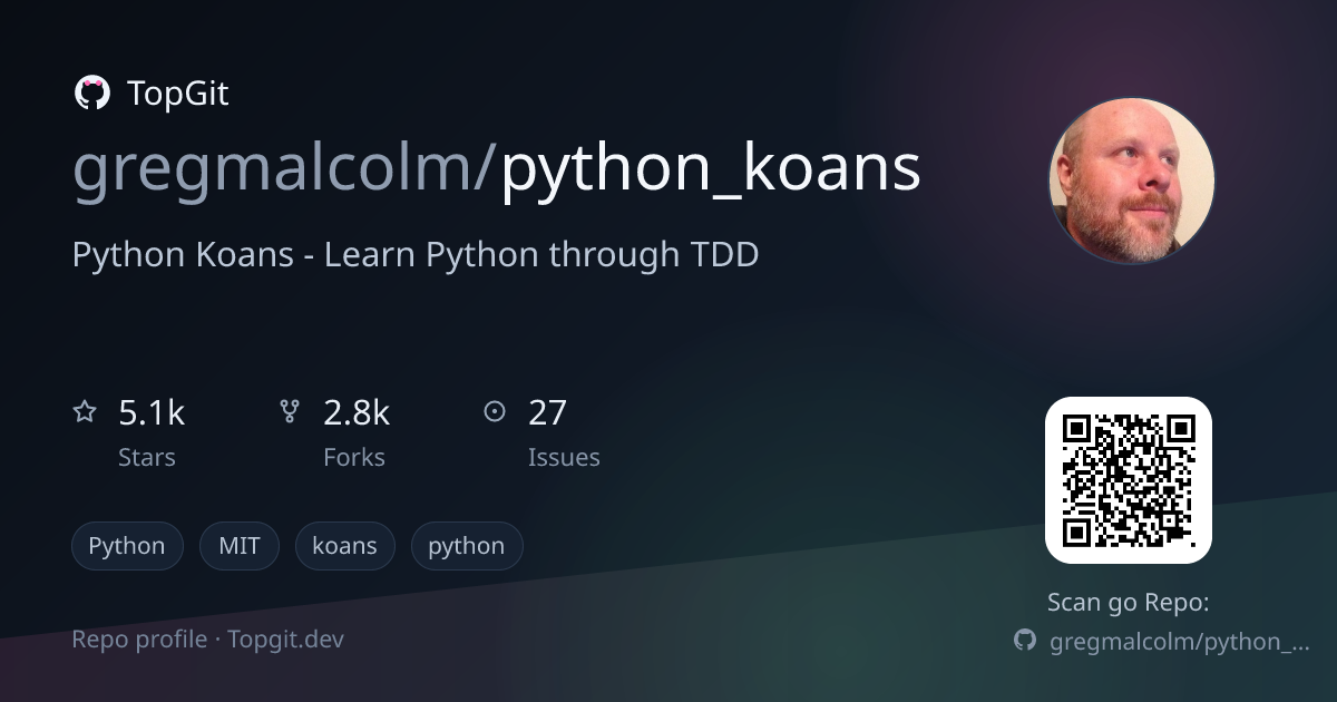 TopGit repo profile image for gregmalcolm/python_koans