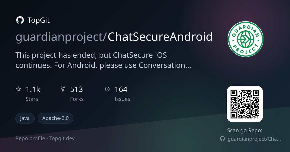 TopGit repo profile image for guardianproject/ChatSecureAndroid
