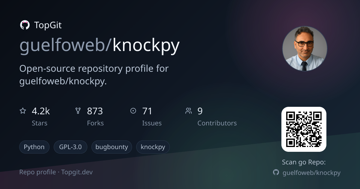 TopGit repo profile image for guelfoweb/knockpy