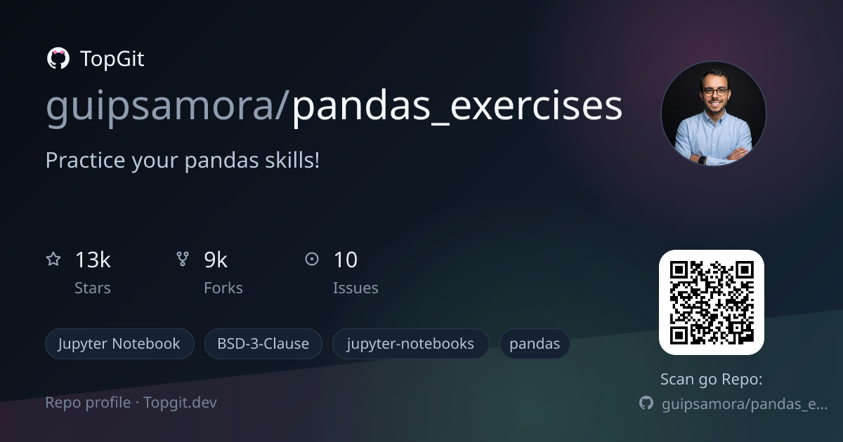 TopGit repo profile image for guipsamora/pandas_exercises