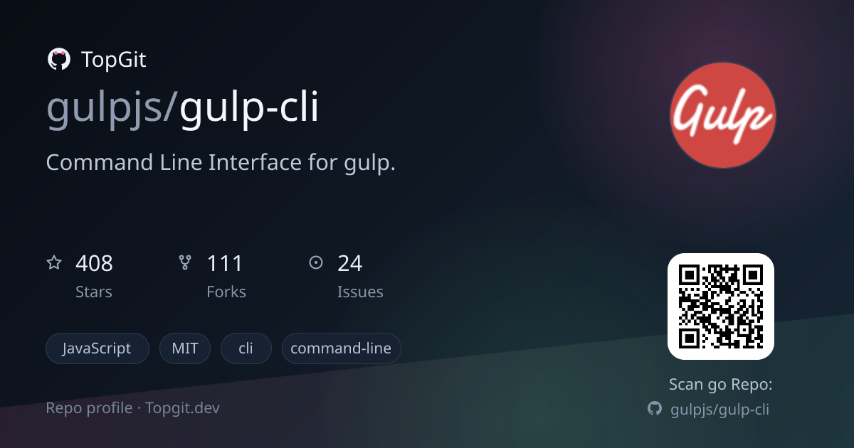 TopGit repo profile image for gulpjs/gulp-cli