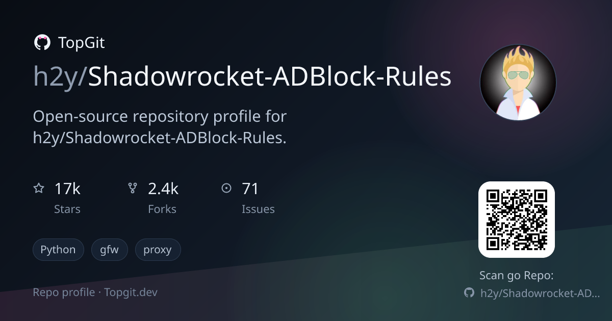 TopGit repo profile image for h2y/Shadowrocket-ADBlock-Rules