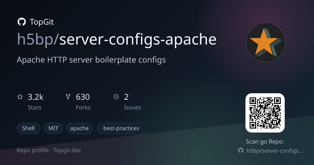 TopGit repo profile image for h5bp/server-configs-apache
