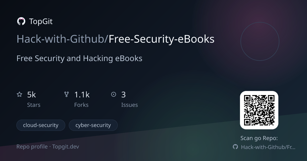 TopGit repo profile image for Hack-with-Github/Free-Security-eBooks
