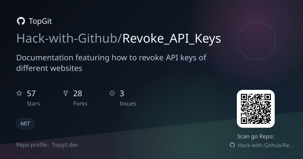 TopGit repo profile image for Hack-with-Github/Revoke_API_Keys