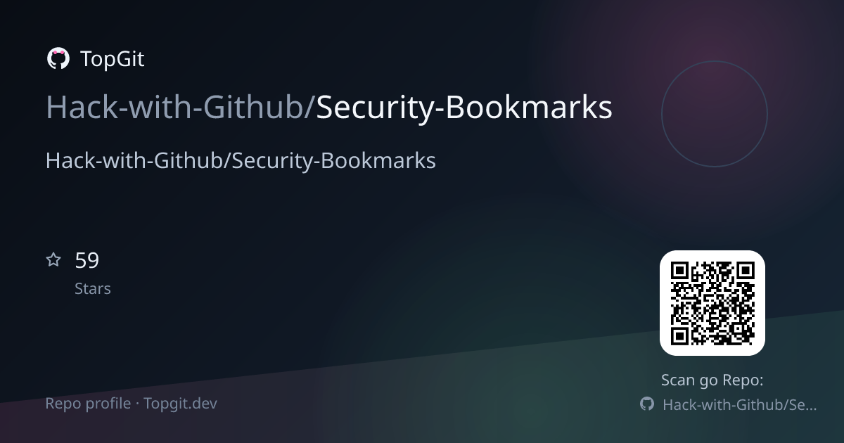 TopGit repo profile image for Hack-with-Github/Security-Bookmarks