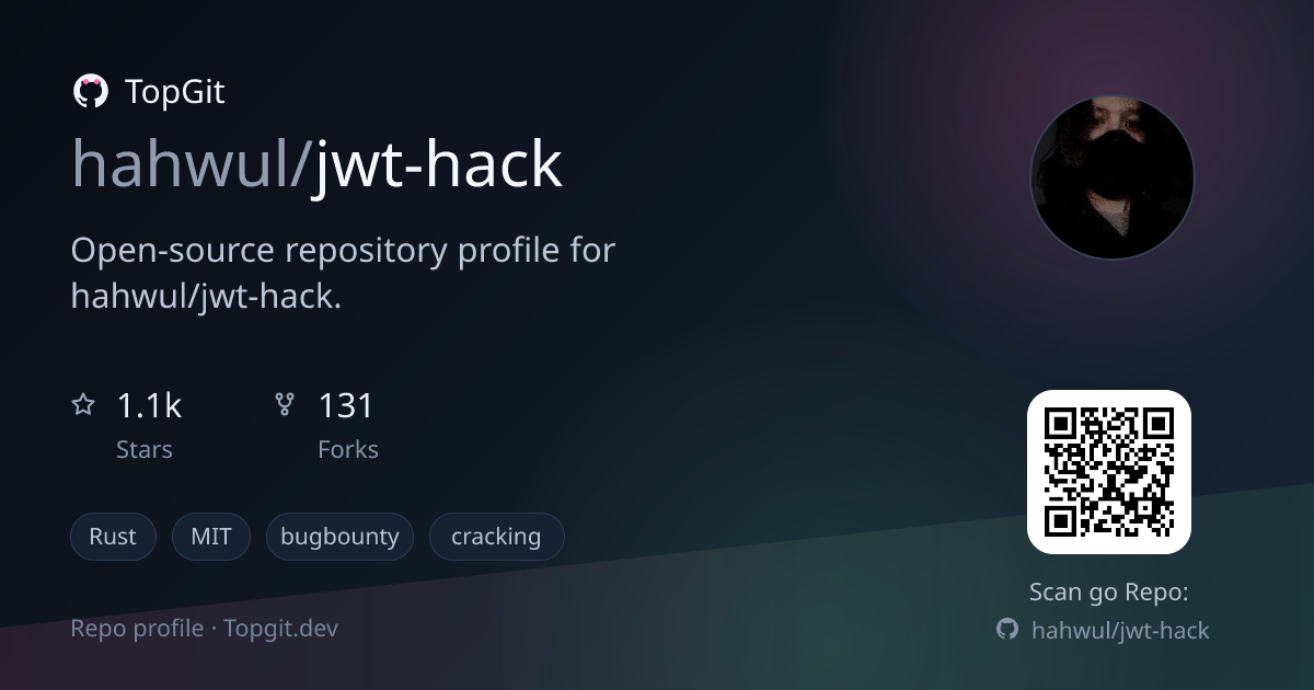 TopGit repo profile image for hahwul/jwt-hack