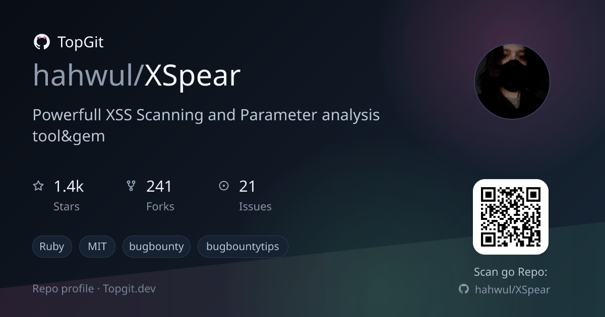 TopGit repo profile image for hahwul/XSpear