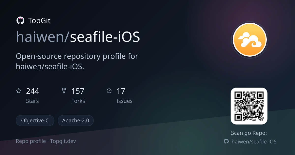 TopGit repo profile image for haiwen/seafile-iOS