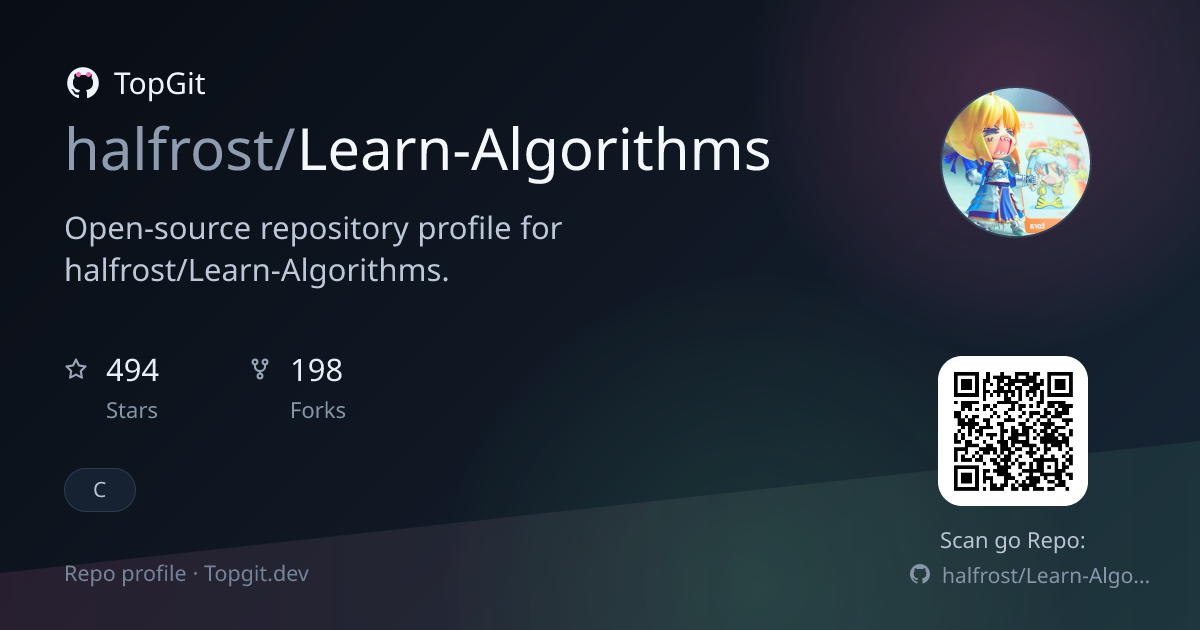 TopGit repo profile image for halfrost/Learn-Algorithms