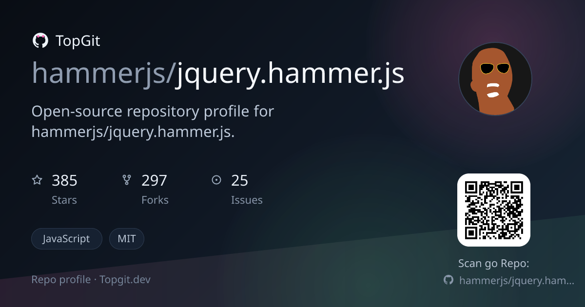 TopGit repo profile image for hammerjs/jquery.hammer.js
