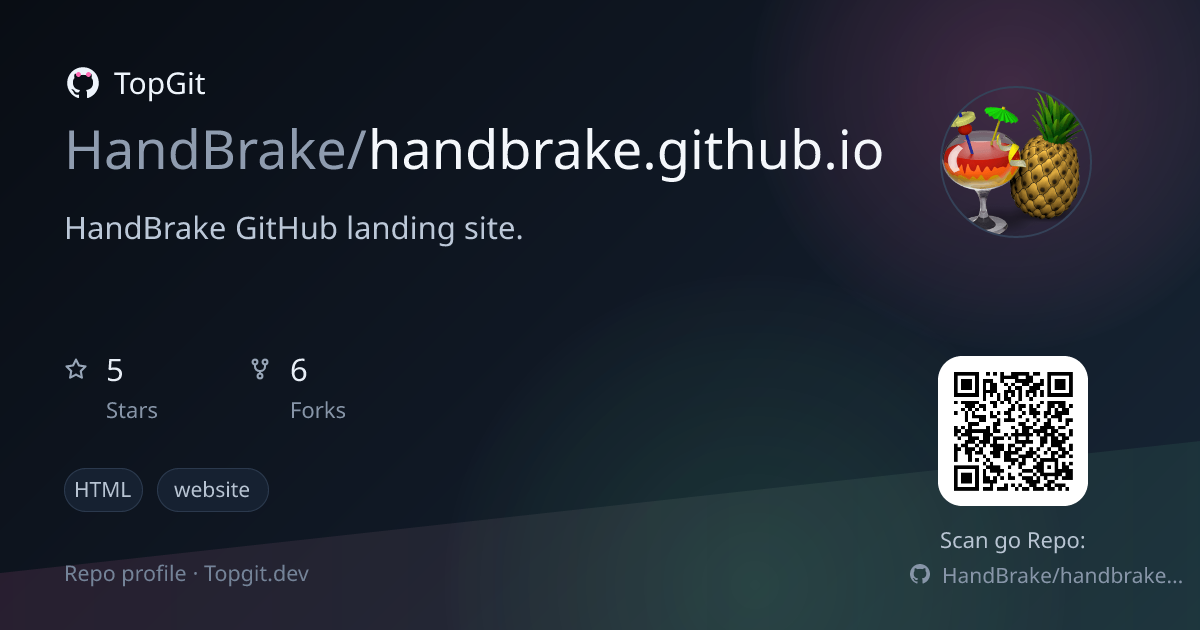 TopGit repo profile image for HandBrake/handbrake.github.io