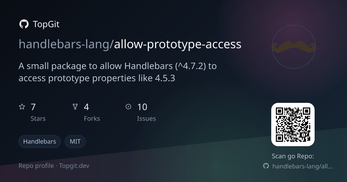 TopGit repo profile image for handlebars-lang/allow-prototype-access