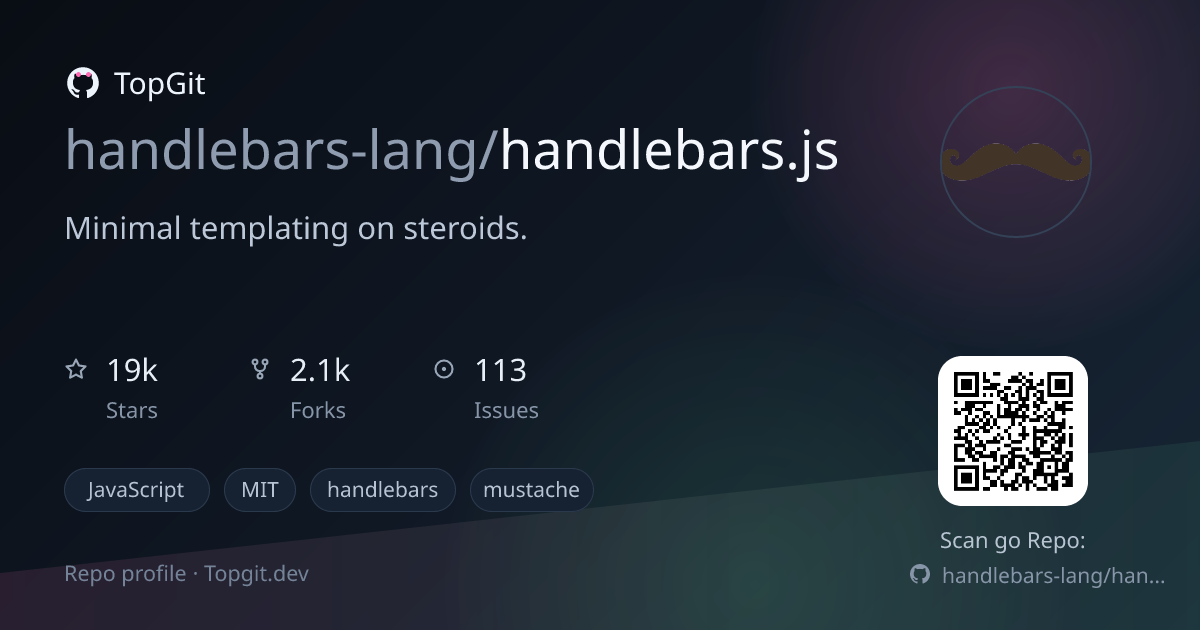 TopGit repo profile image for handlebars-lang/handlebars.js