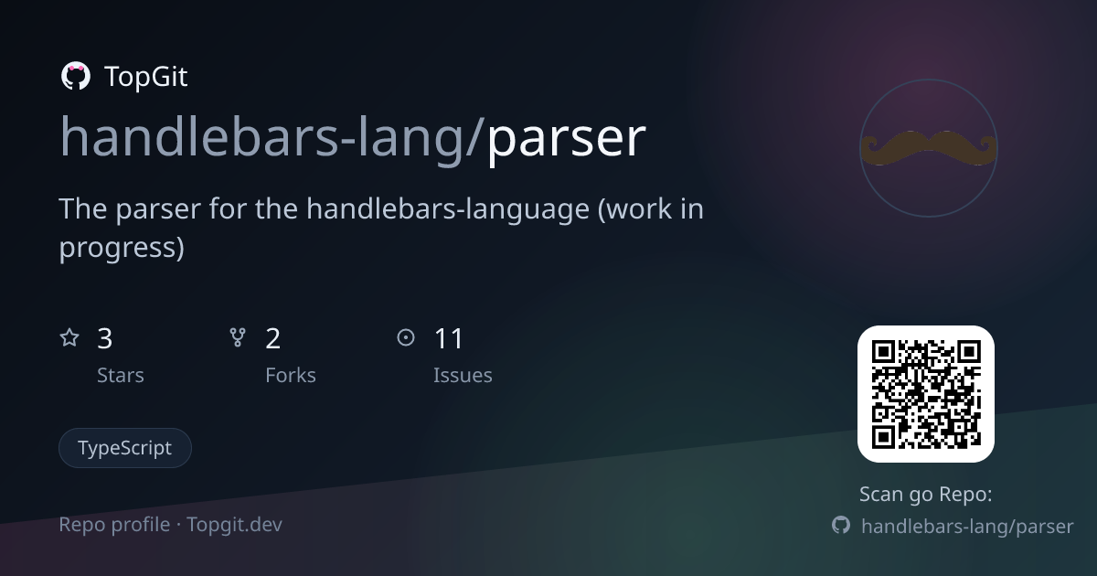 TopGit repo profile image for handlebars-lang/parser