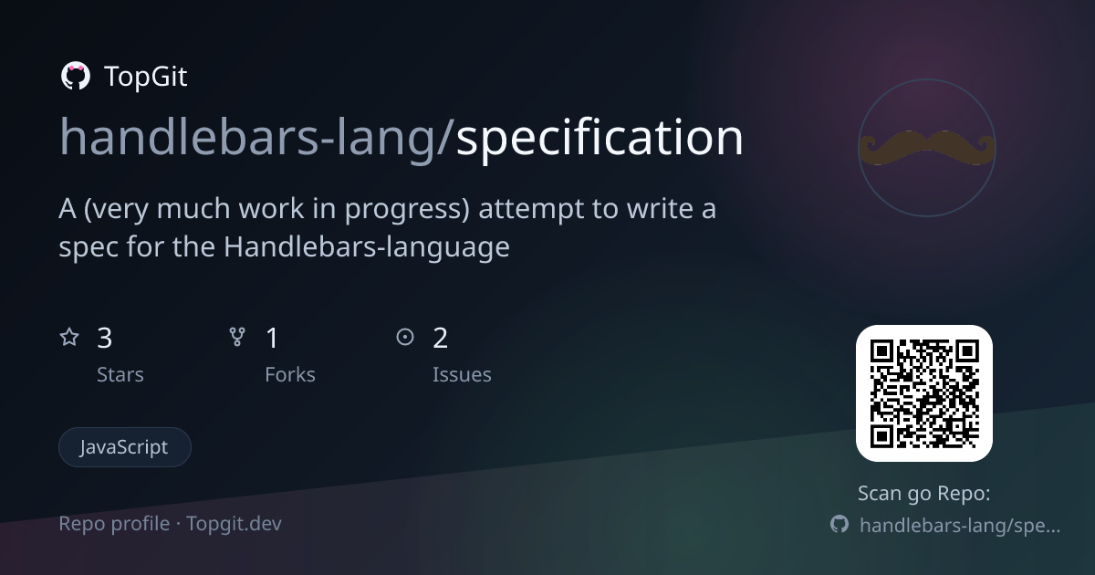 TopGit repo profile image for handlebars-lang/specification