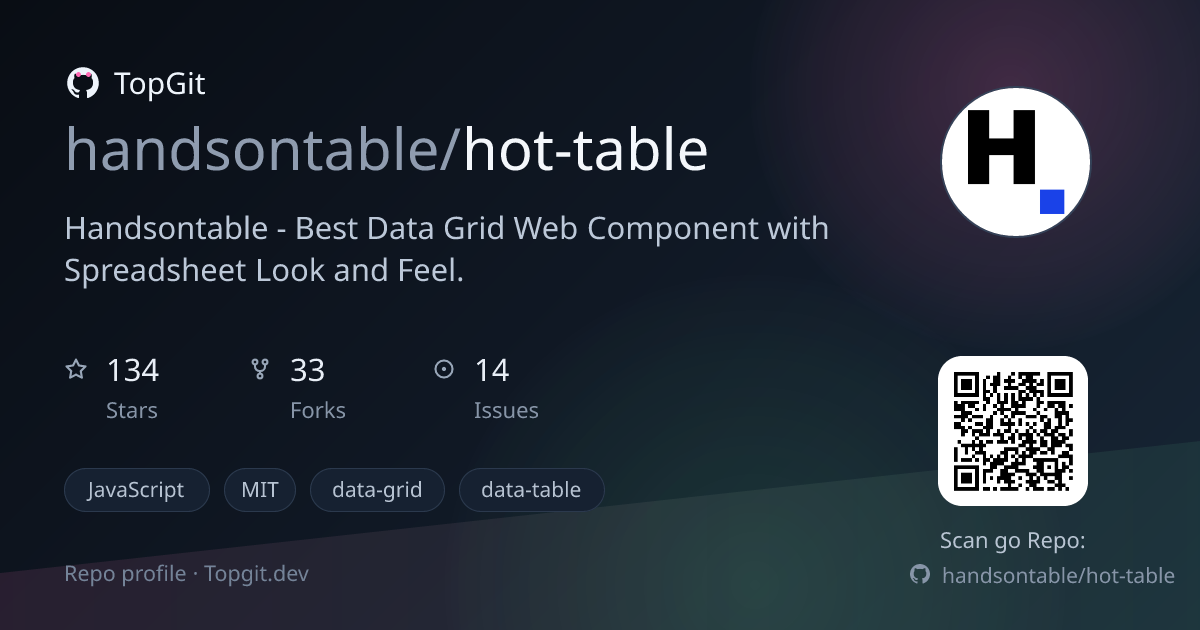 TopGit repo profile image for handsontable/hot-table