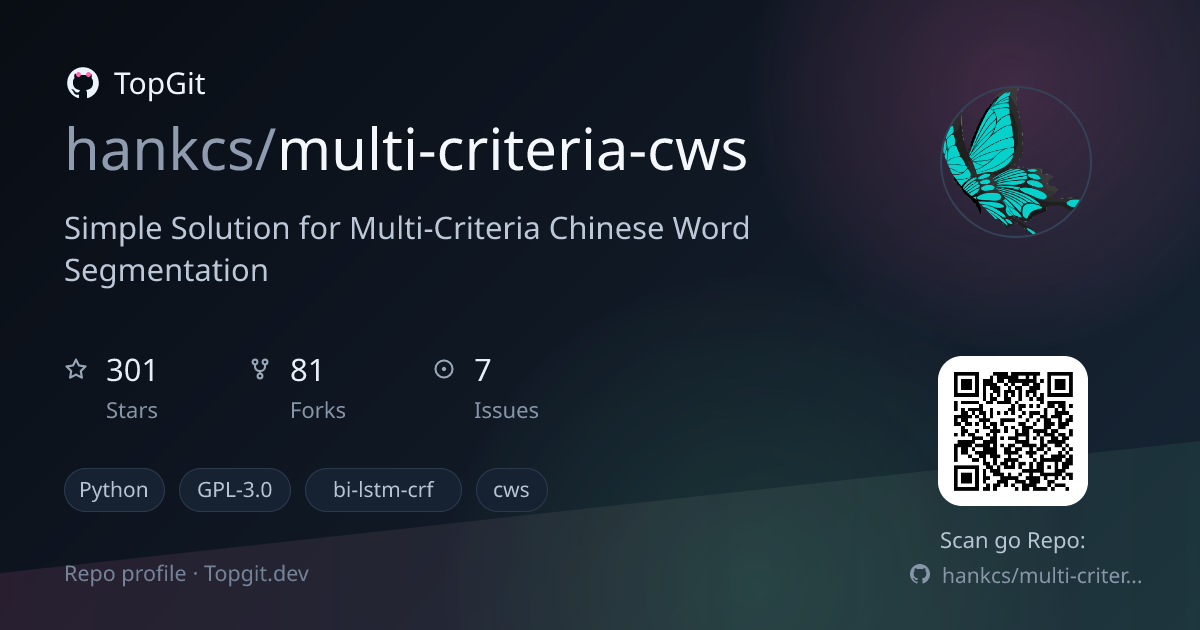 TopGit repo profile image for hankcs/multi-criteria-cws